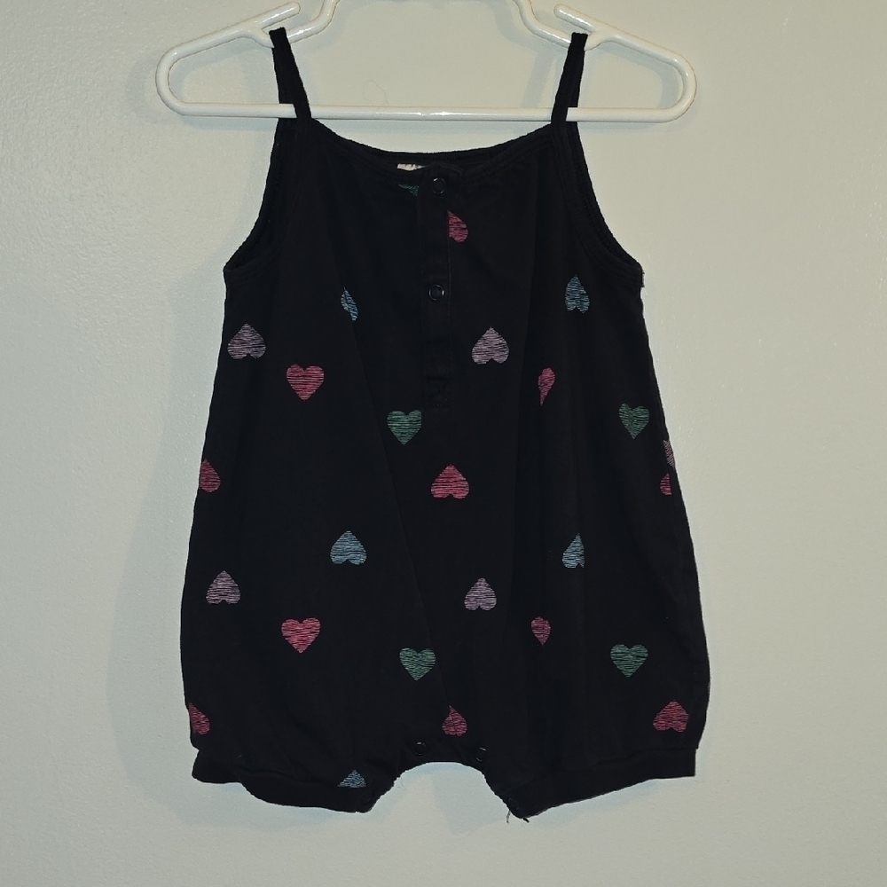 **4/$20 On Baby Rompers/pajamas** H&M Black Romper with Colorful Hearts LOT-R2